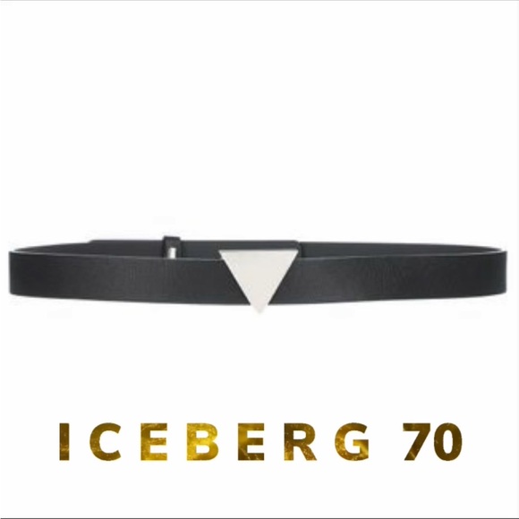Iceberg Belt In Elastic Leather Trim and Gold Hardware Buckle with Logo - 70 / S - Picture 10 of 10